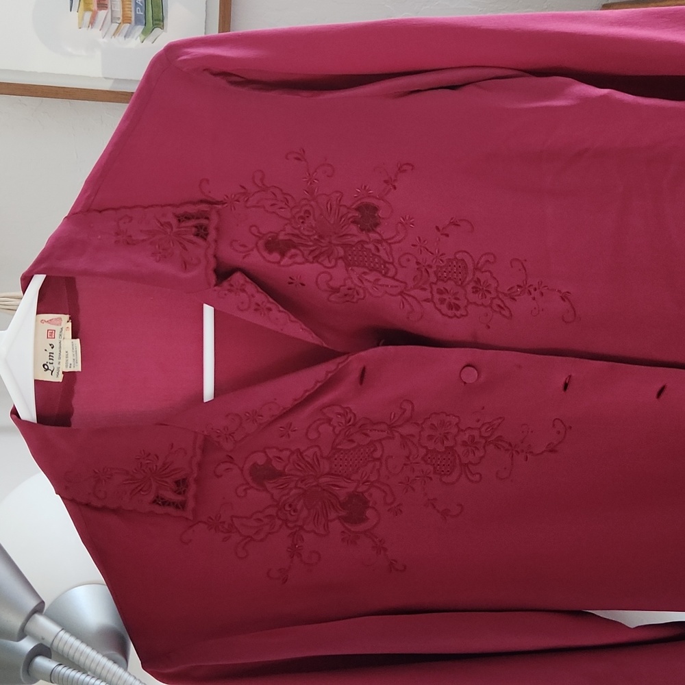 Vintage silk embroidered blouse